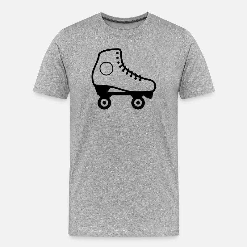 Künstlerischer Rollschuh - Männer Premium Bio T-Shirt - Grau meliert