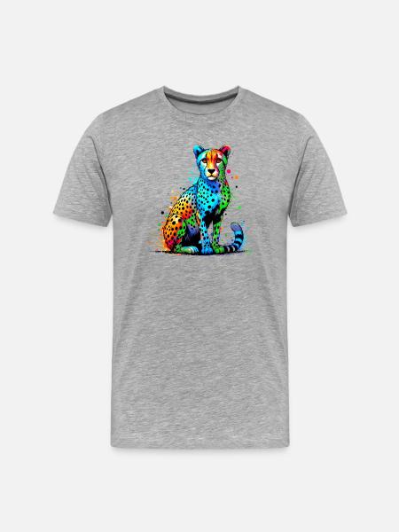 Cheetah - Men's Premium Organic T-Shirt - heather grey