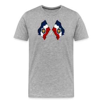 Deux drapeaux traversent l’Utah - T-shirt bio Premium Homme - gris chiné - Devant - Damien (186cm)