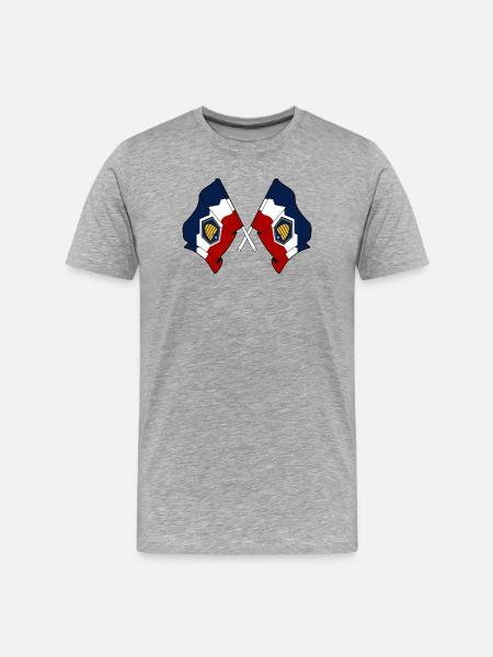 Two flags crossed Utah - Men's Premium Organic T-Shirt - heather grey