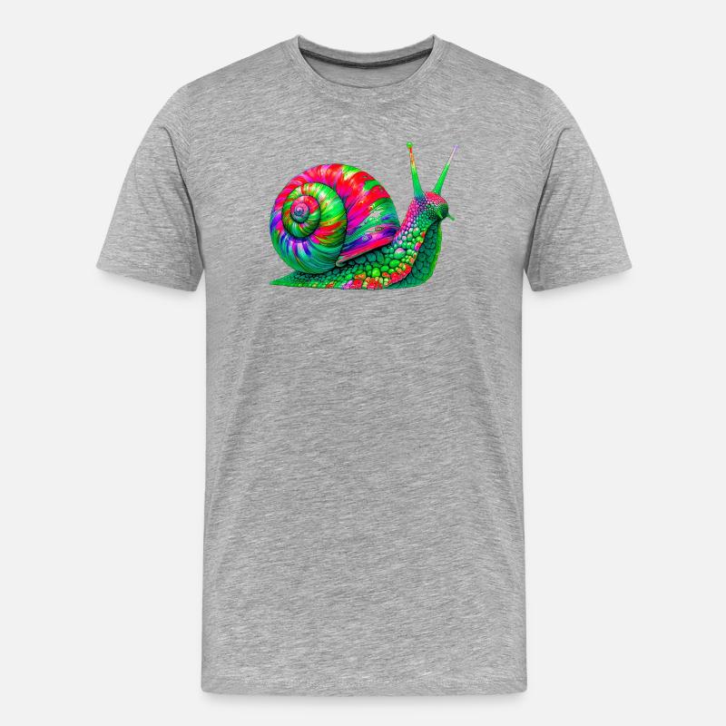 Schnecke - Männer Premium Bio T-Shirt - Grau meliert