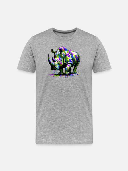 Rhinoceros - Men's Premium Organic T-Shirt - heather grey