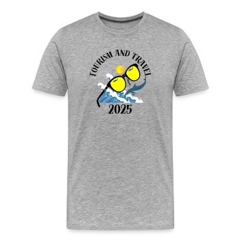Tourism and travel - Men's Premium Organic T-Shirt - heather grey - Front - Damien (186cm)