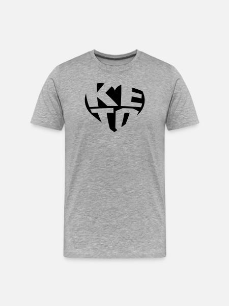 KETO Ketosis Heart - Men's Premium Organic T-Shirt - heather grey