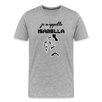my name is Isabella 2026 girl from france - Men's Premium Organic T-Shirt - heather grey - Front - Damien (186cm)