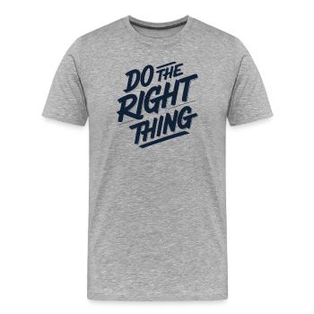 Tu das Richtige 1 - Männer Premium Bio T-Shirt - Grau meliert - Vorne - Damien (186cm)