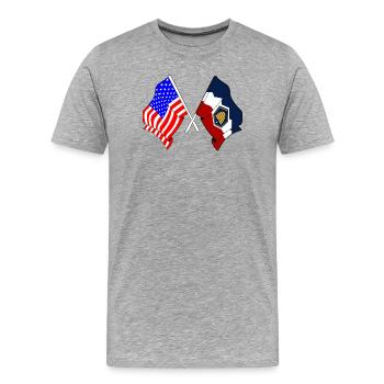 Flagge der USA und des Bundesstaates Utah gekreuzt - Männer Premium Bio T-Shirt - Grau meliert - Vorne - Damien (186cm)