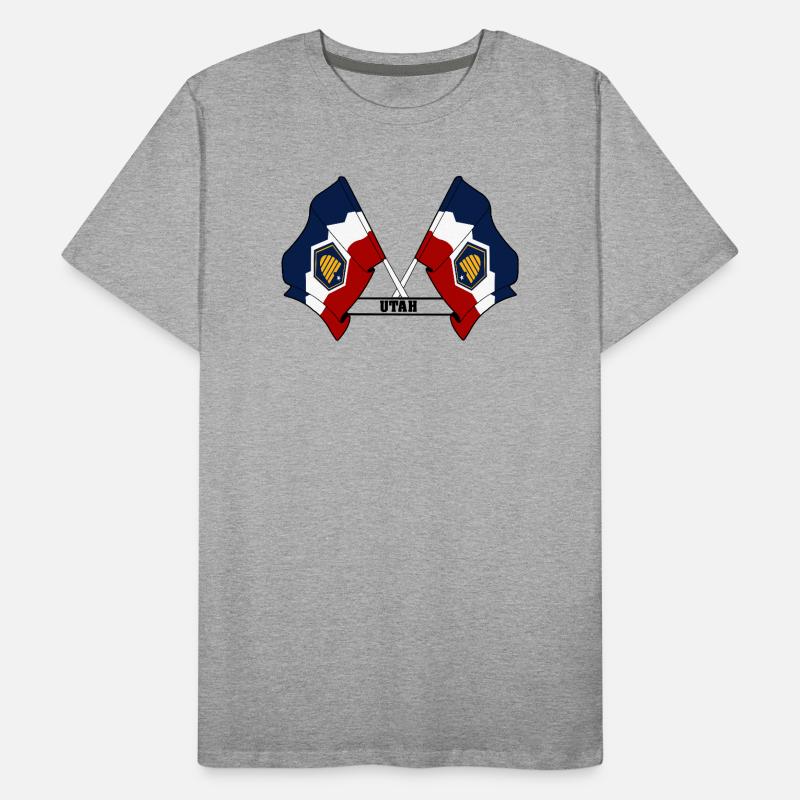 Texte à deux drapeaux UTAH T-shirt bio Premium Homme
