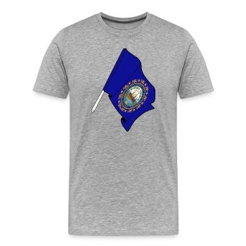 Flagge von New Hampshire - Männer Premium Bio T-Shirt - Grau meliert - Vorne - Damien (186cm)