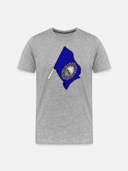 Flag of New Hampshire - Men's Premium Organic T-Shirt - heather grey