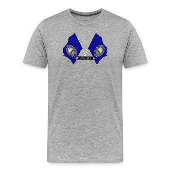 Two flags text NEW HAMPSHIRE - Men's Premium Organic T-Shirt - heather grey - Front - Damien (186cm)