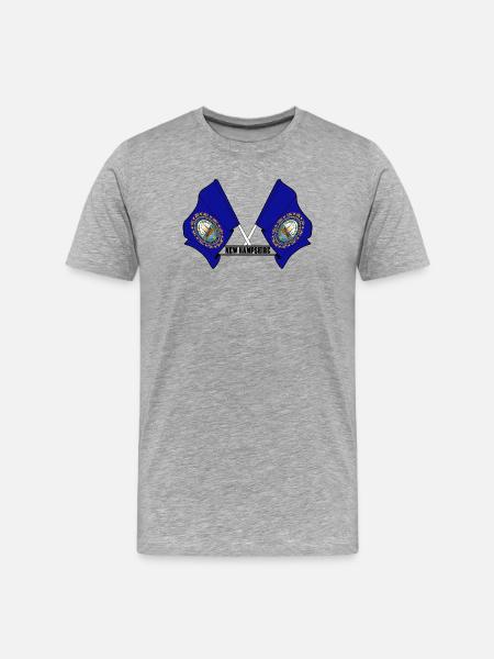 Two flags text NEW HAMPSHIRE - Men's Premium Organic T-Shirt - heather grey