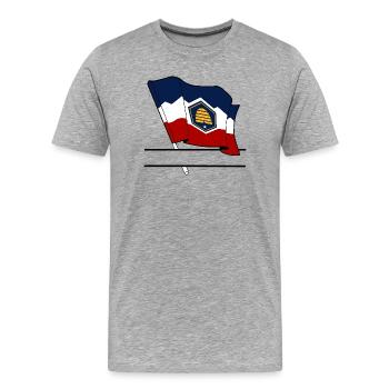 Drapeau Utah bandeau de texte - T-shirt bio Premium Homme - gris chiné - Devant - Damien (186cm)