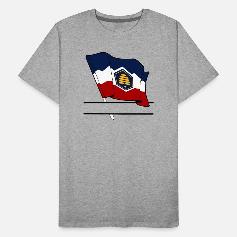 Drapeau Utah bandeau de texte T-shirt bio Premium Homme
