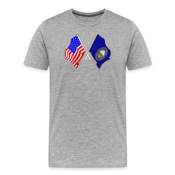 USA and State of New Hampshire Flag Crossed - Men's Premium Organic T-Shirt - heather grey - Front - Damien (186cm)