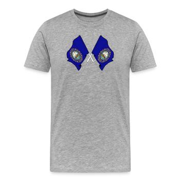 Zwei Flaggen durchquerten New Hampshire - Männer Premium Bio T-Shirt - Grau meliert - Vorne - Damien (186cm)