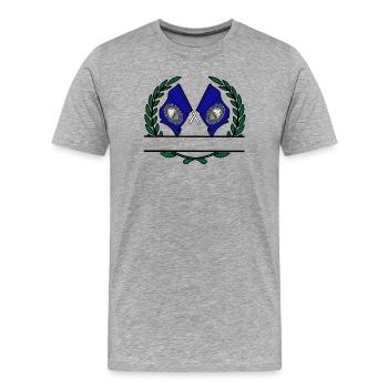 Flaggen USA New Hampshire Lorbeerkranz Banner - Männer Premium Bio T-Shirt - Grau meliert - Vorne - Damien (186cm)