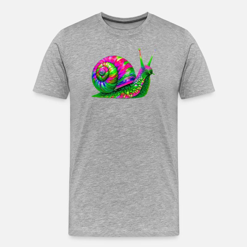 Schnecke - Männer Premium Bio T-Shirt - Grau meliert