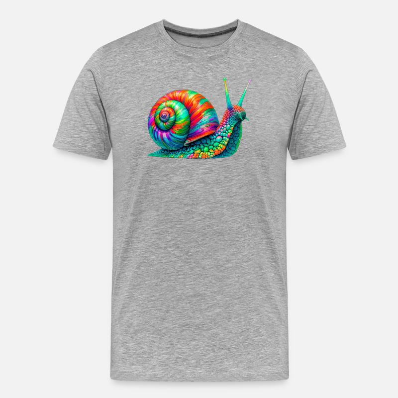 Schnecke - Männer Premium Bio T-Shirt - Grau meliert