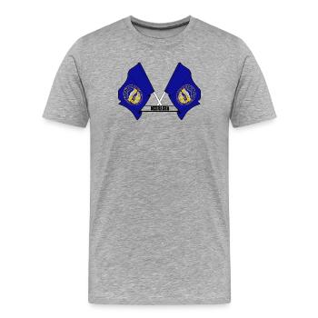 wee flags text NEBRASKA - Männer Premium Bio T-Shirt - Grau meliert - Vorne - Damien (186cm)