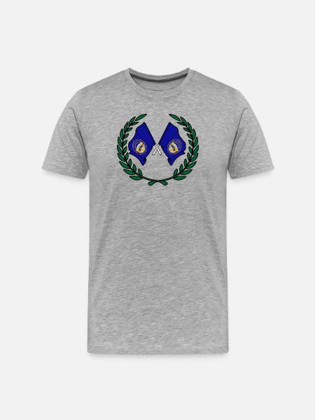 USA Nebraska flags in laurel wreath - Men's Premium Organic T-Shirt - heather grey