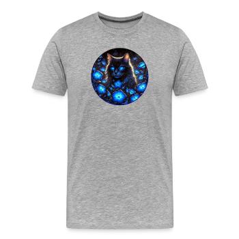 Chat d’une beauté éclatante - T-shirt bio Premium Homme - gris chiné - Devant - Damien (186cm)