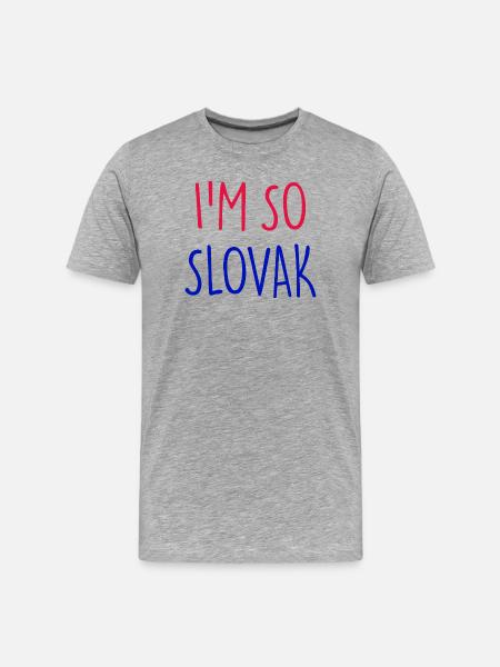 I'M SO SLOVAK Slovakia - Men's Premium Organic T-Shirt - heather grey