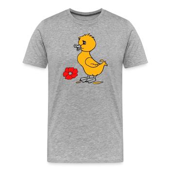 Poussins de Pâques Joyeuses Pâques - T-shirt bio Premium Homme - gris chiné - Devant - Damien (186cm)