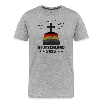 Deutschland Grab 2025 - Männer Premium Bio T-Shirt - Grau meliert - Vorne - Damien (186cm)