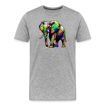 Éléphant - T-shirt bio Premium Homme - gris chiné - Devant - Damien (186cm)