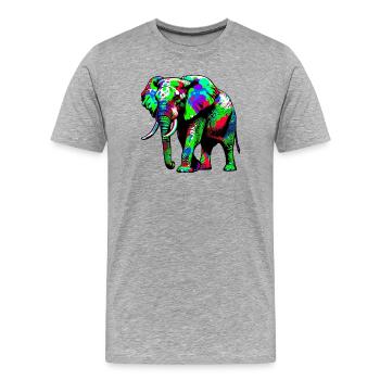 Éléphant - T-shirt bio Premium Homme - gris chiné - Devant - Damien (186cm)
