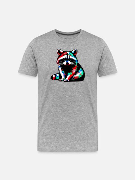 Raccoon - Men's Premium Organic T-Shirt - heather grey