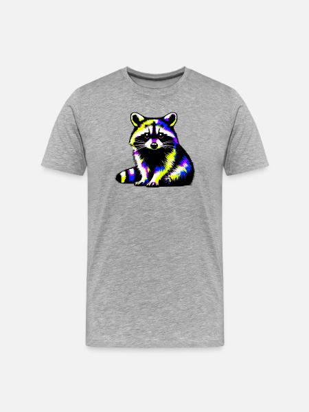 Raccoon - Men's Premium Organic T-Shirt - heather grey