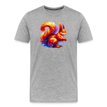 Écureuil - T-shirt bio Premium Homme - gris chiné - Devant - Damien (186cm)