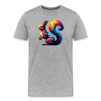 Écureuil - T-shirt bio Premium Homme - gris chiné - Devant - Damien (186cm)