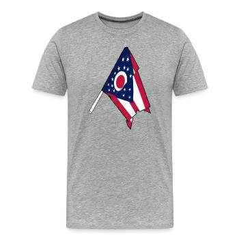 Drapeau de l’Ohio - T-shirt bio Premium Homme - gris chiné - Devant - Damien (186cm)
