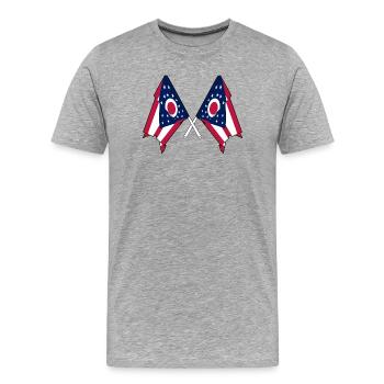 Deux drapeaux ont traversé l’Ohio - T-shirt bio Premium Homme - gris chiné - Devant - Damien (186cm)