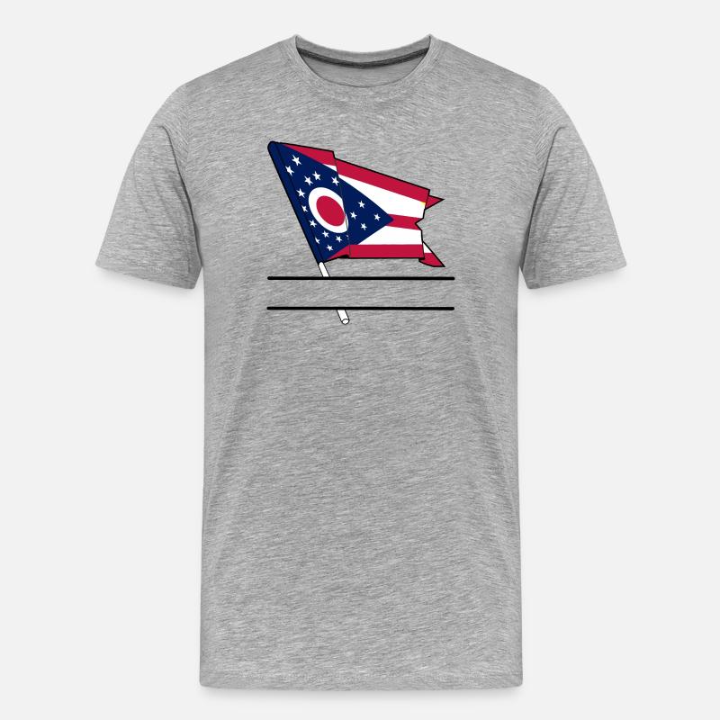 Flagge Ohio Textbanner - Männer Premium Bio T-Shirt - Grau meliert