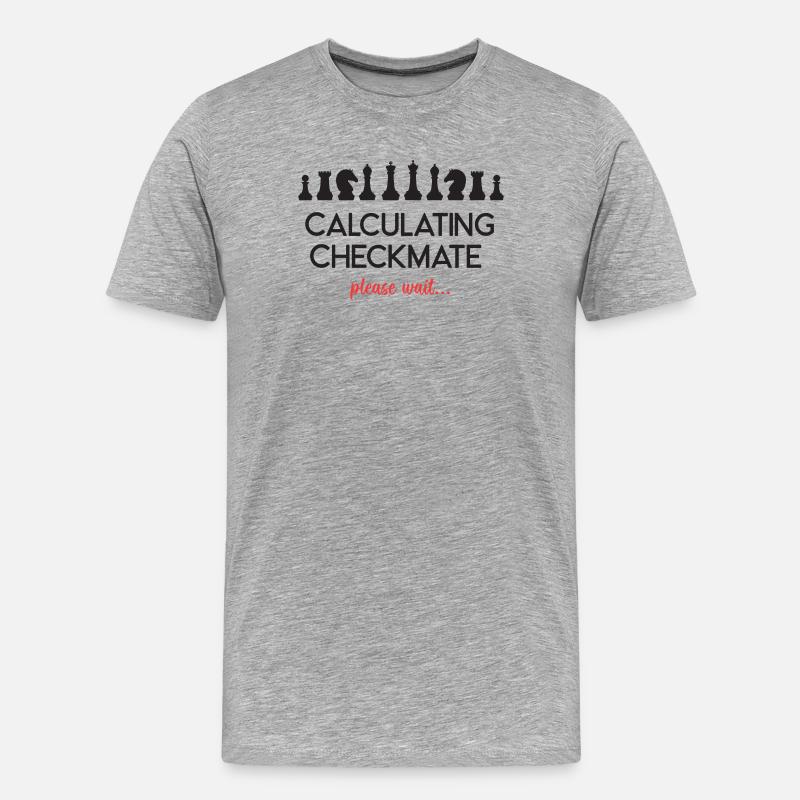 Schach - Schachmatt berechnen. Bitte warten... - Männer Premium Bio T-Shirt - Grau meliert