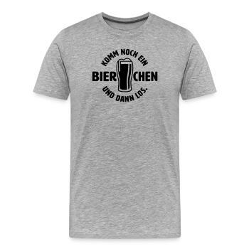 Noch ein Bierchen - Männer Premium Bio T-Shirt - Grau meliert - Vorne - Damien (186cm)