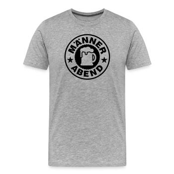 Männer Abend Bier - Männer Premium Bio T-Shirt - Grau meliert - Vorne - Damien (186cm)