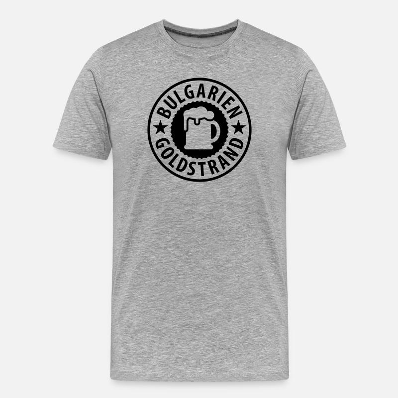 Bulgarien Goldstrand Bier - Männer Premium Bio T-Shirt - Grau meliert