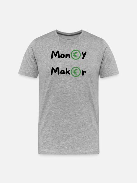 Moneymaker - Männer Premium Bio T-Shirt - Grau meliert