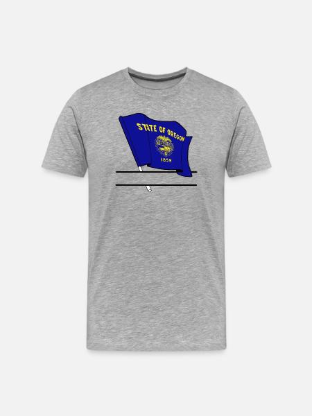 Flag Oregon text banner - Men's Premium Organic T-Shirt - heather grey