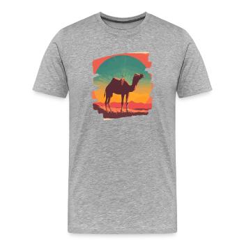 Camel - Men's Premium Organic T-Shirt - heather grey - Front - Damien (186cm)