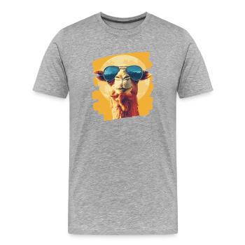 Camel - Men's Premium Organic T-Shirt - heather grey - Front - Damien (186cm)