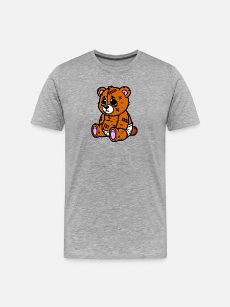 Little sad bear - Men's Premium Organic T-Shirt - heather grey