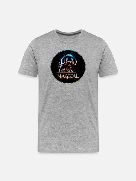 Magic Puppy - Men's Premium Organic T-Shirt - heather grey