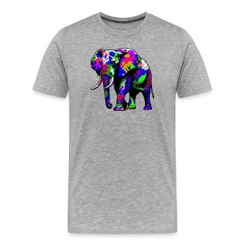 Éléphant - T-shirt bio Premium Homme - gris chiné - Devant - Damien (186cm)