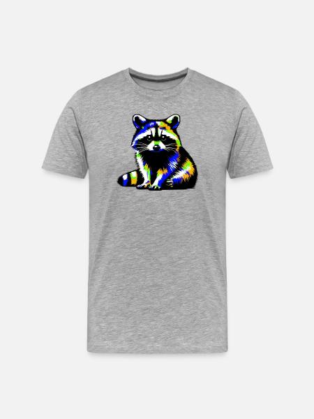 Raccoon - Men's Premium Organic T-Shirt - heather grey